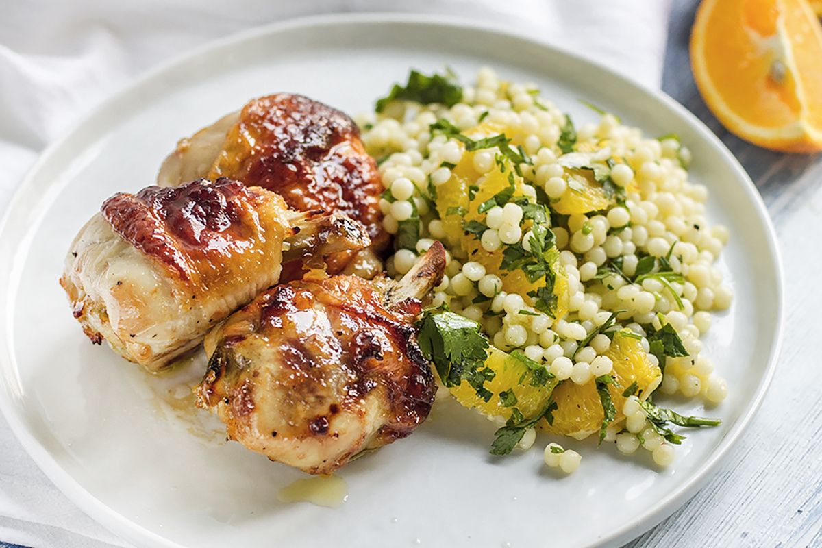 Сочный цыплёнок в абрикосовой глазури с ароматным птитимом