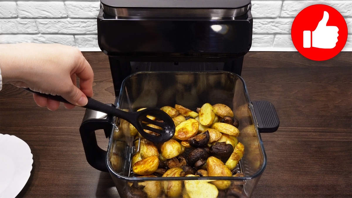 Вкусное сочетание: картошка с грибами в аэрогриле