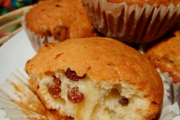 Нежные творожные кексы на манной основе